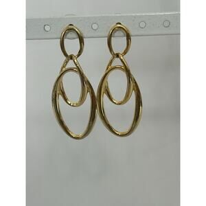 Gold Tone Dangle Post Earrings